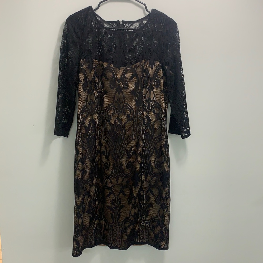 Adrianna Papell Black Lace Dress